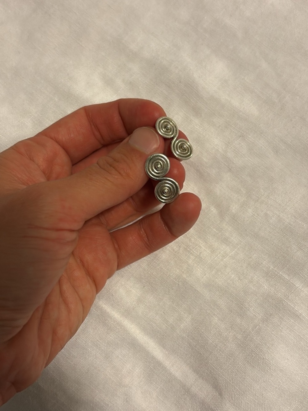 Sterling Spiral Stud Earrings - Silver